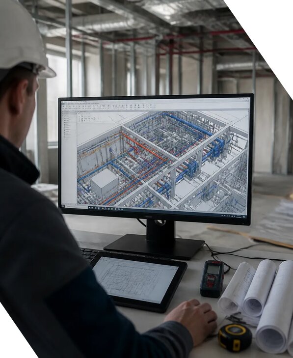 Создание BIM модели инженерных сетей для объектов в Каспийске